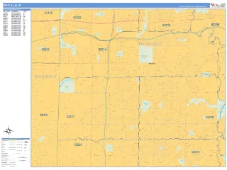 West Allis, WI Business Reference style ZIP Code wall map