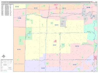 West Allis, WI Classic style ZIP Code wall map