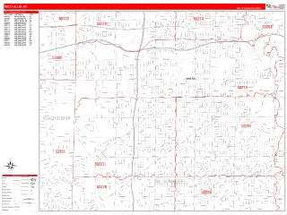 West Allis, WI RedLine style ZIP Code wall map