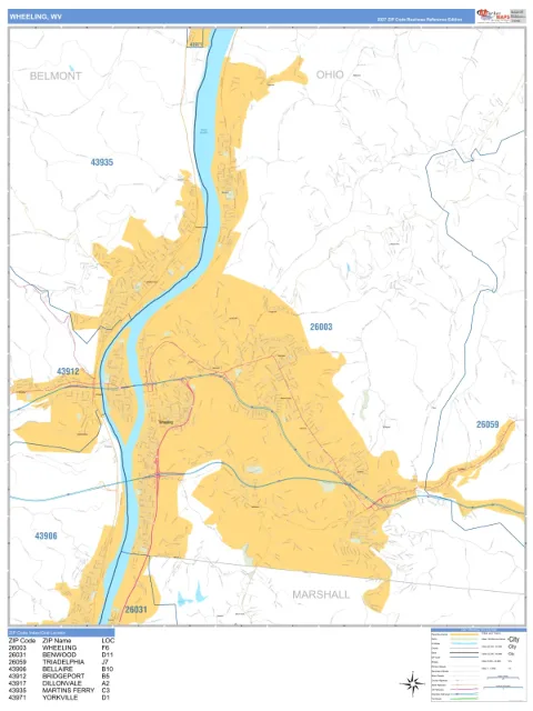Wheeling, WV city map