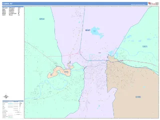 Casper, WY ColorCast style ZIP Code wall map