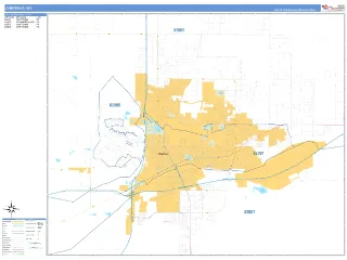 Cheyenne, WY Business Reference style ZIP Code wall map