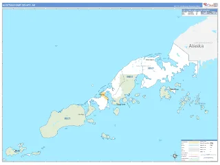 Aleutians East County, AK Business Reference style ZIP Code wall map