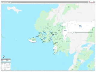 Bethel County, AK Classic style ZIP Code wall map