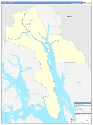 Haines County, AK ColorCast style ZIP Code wall map