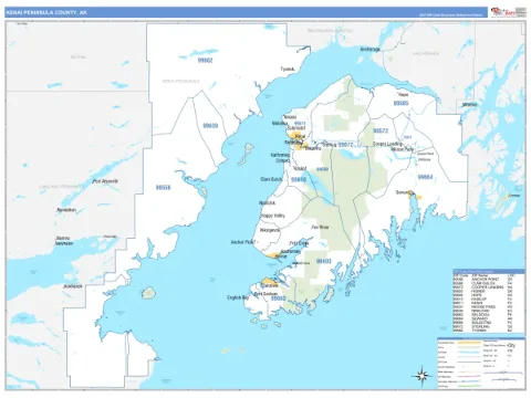 Kenai Peninsula County, AK map