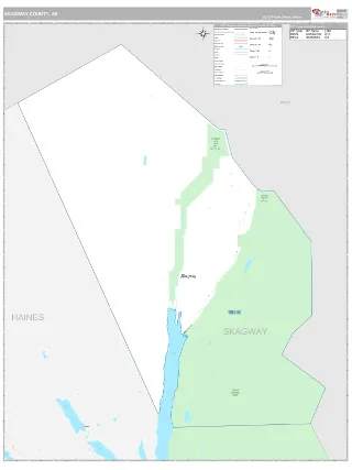 Skagway County, AK Classic style ZIP Code wall map