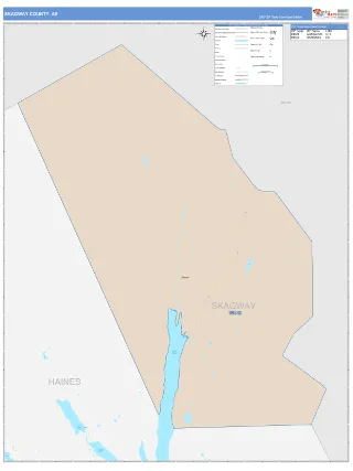 Skagway County, AK ColorCast style ZIP Code wall map
