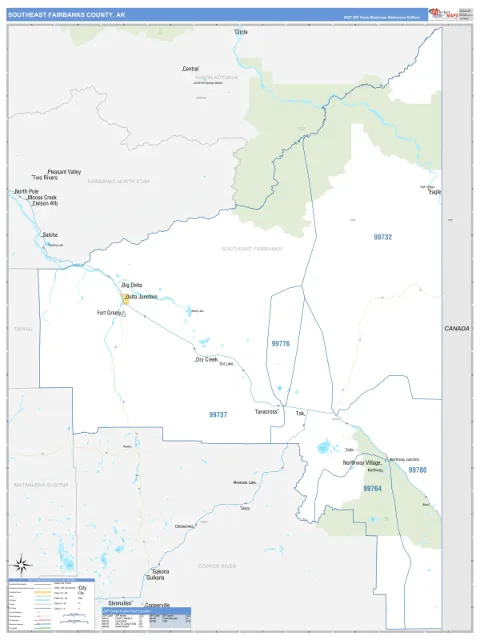 Southeast Fairbanks County, AK map