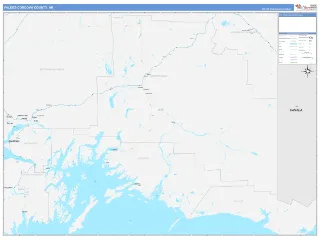 Valdez-Cordova County, AK ColorCast style ZIP Code wall map
