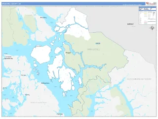 Wrangell County, AK Business Reference style ZIP Code wall map