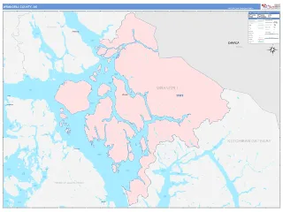 Wrangell County, AK ColorCast style ZIP Code wall map