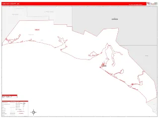 Yakutat County, AK RedLine style ZIP Code wall map