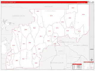Yukon-Koyukuk County, AK RedLine style ZIP Code wall map