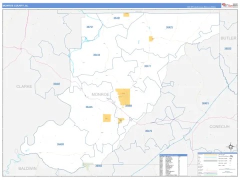 Monroe County, AL map