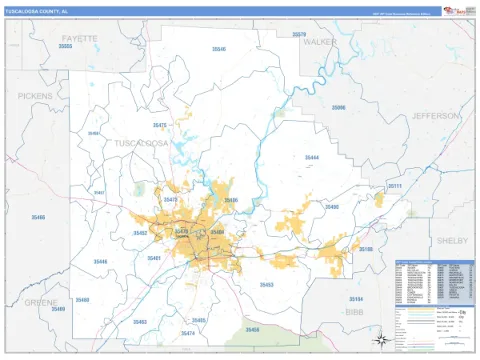 Tuscaloosa County, AL map
