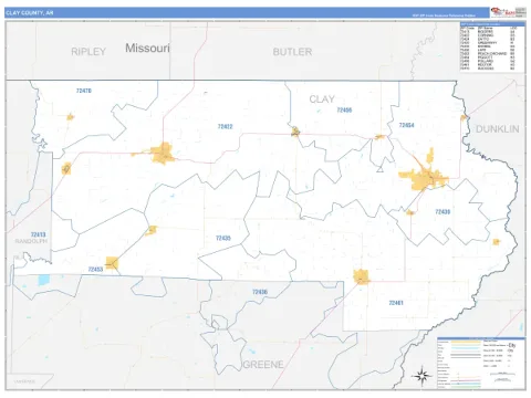 Clay County, AR map
