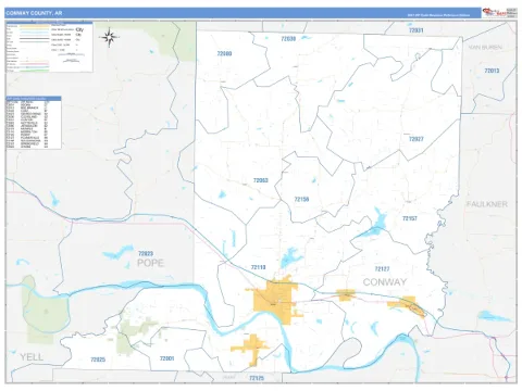 Conway County, AR map