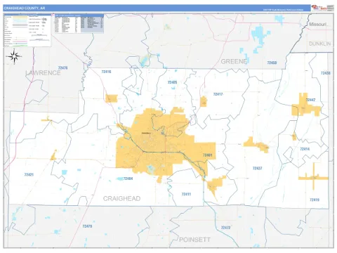 Craighead County, AR map