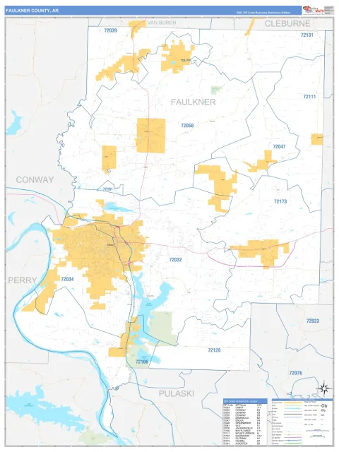 Faulkner County, AR map