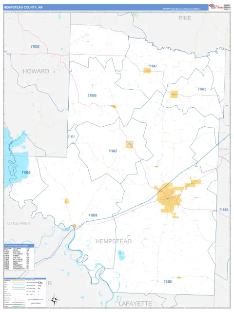 Hempstead County, AR map