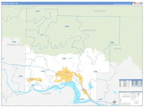 Johnson County, AR map