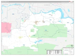Logan County, AR Classic style ZIP Code wall map