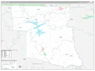 Pike County, AR Classic style ZIP Code wall map