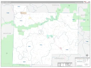 Searcy County, AR Classic style ZIP Code wall map