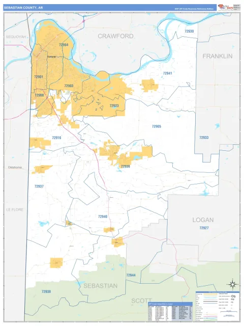 Sebastian County, AR map