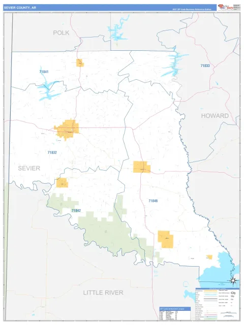 Sevier County, AR map