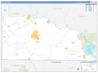 Union County, AR Business Reference style ZIP Code wall map