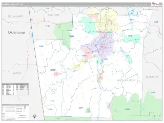 Washington County, AR Classic style ZIP Code wall map
