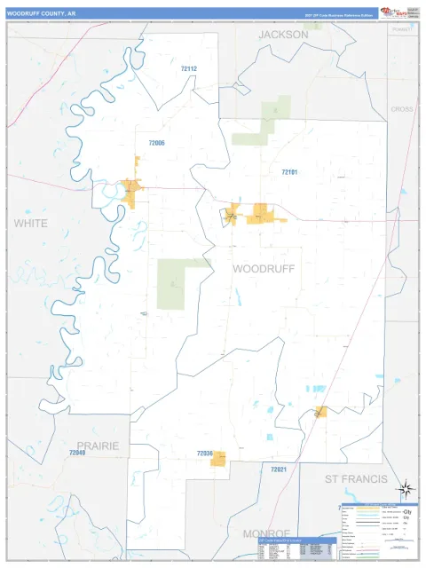 Woodruff County, AR map