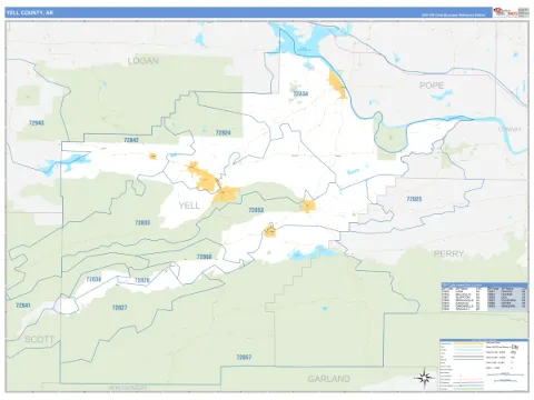 Yell County, AR map