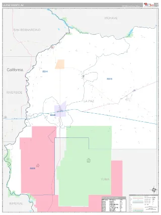 La Paz County, AZ Classic style ZIP Code wall map