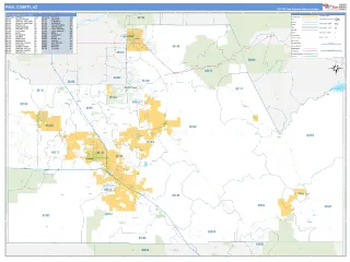 Pinal County, AZ Business Reference style ZIP Code wall map