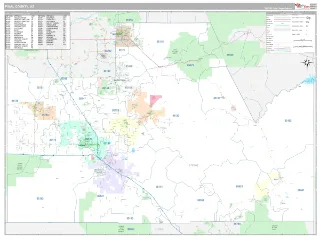 Pinal County, AZ Classic style ZIP Code wall map