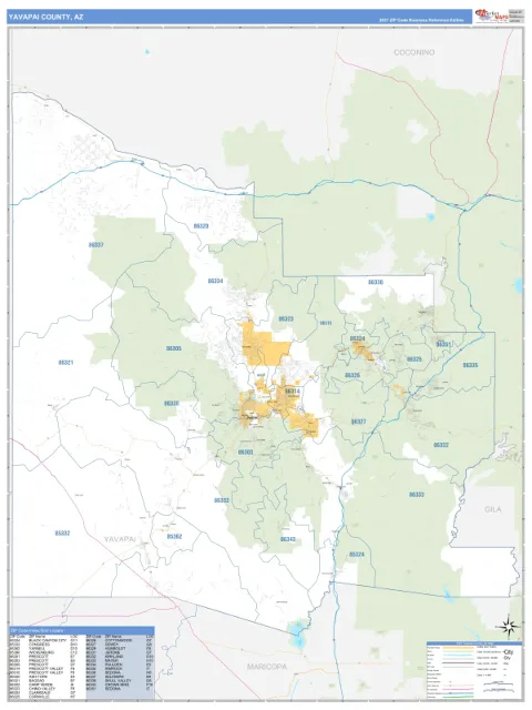Yavapai County, AZ map