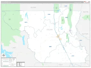 Colusa County, CA Classic style ZIP Code wall map