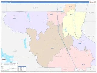 Colusa County, CA ColorCast style ZIP Code wall map