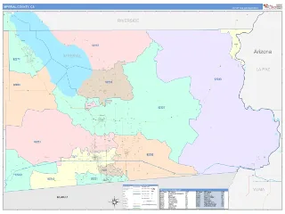 Imperial County, CA ColorCast style ZIP Code wall map