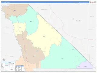 Inyo County, CA ColorCast style ZIP Code wall map