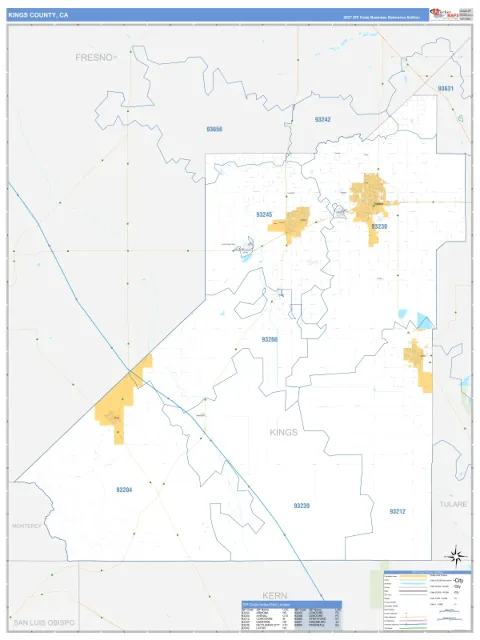 Kings County, CA map