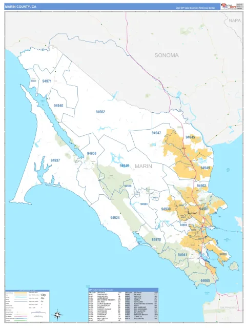 Marin County, CA map
