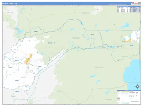 Nevada County, CA map