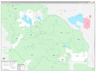 Plumas County, CA Classic style ZIP Code wall map