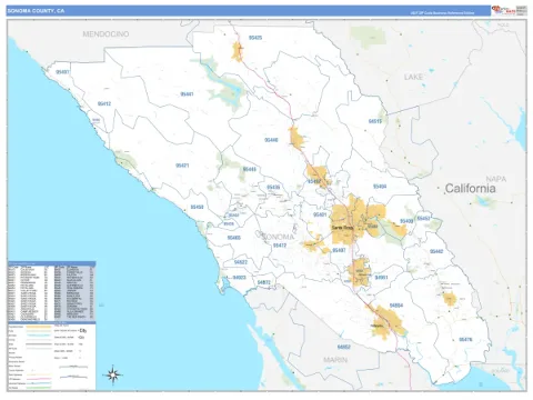 Sonoma County, CA map