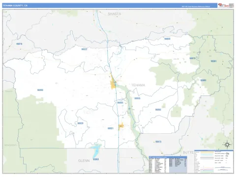 Tehama County, CA map