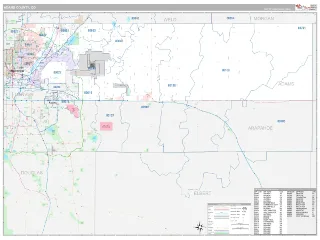 Adams County, CO Classic style ZIP Code wall map
